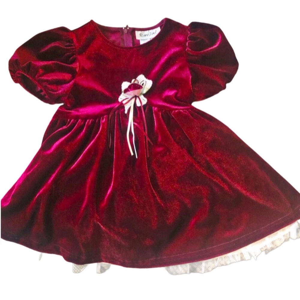 Christmas Red Velveteen Dress Toddler Size 3T